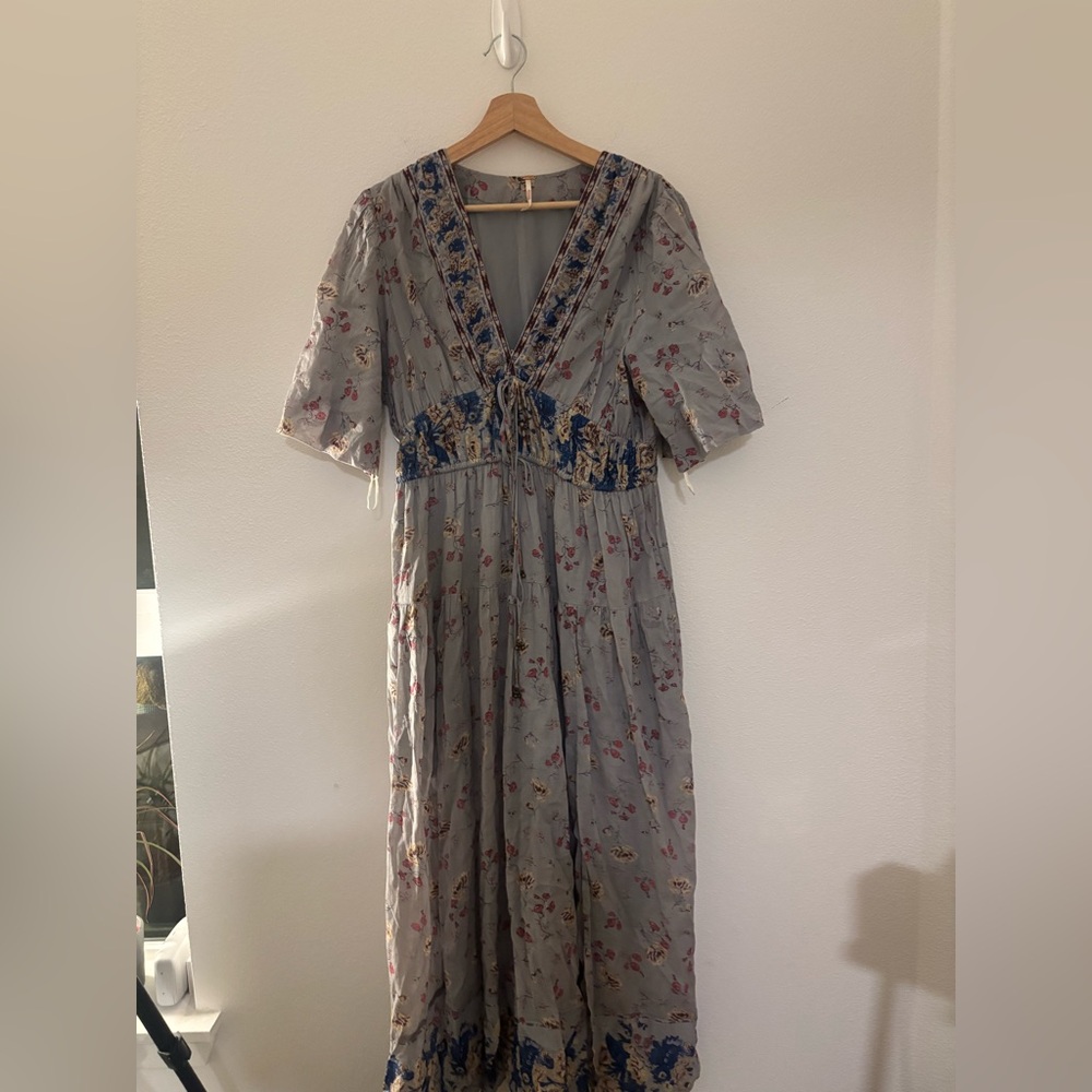 Free People Lysette Floral Maxi Dress in Bluebell Combo - Picture 3 of 4